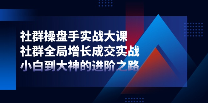 （11058期）社群-操盘手实战大课：社群 全局增长成交实战，小白到大神的进阶之路-创奇社