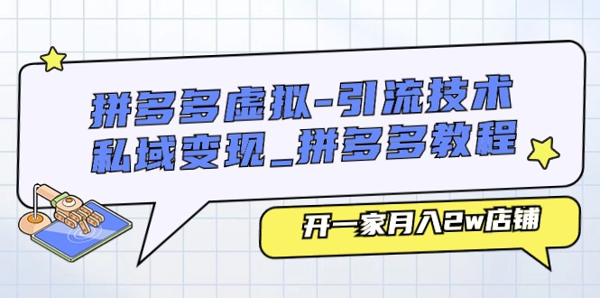 （11054期）拼多多虚拟-引流技术与私域变现_拼多多教程：开一家月入2w店铺-创奇社