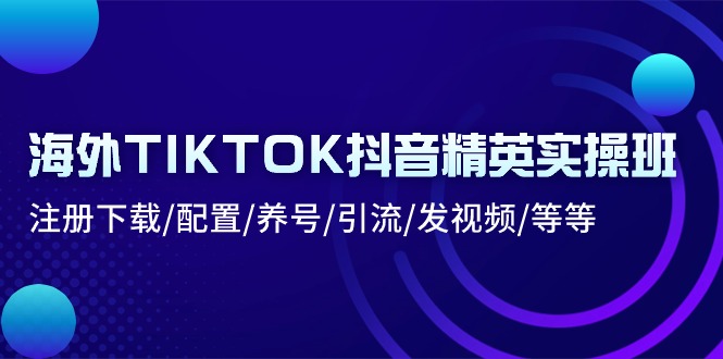 海外TIKTOK抖音精英实操班：注册下载/配置/养号/引流/发视频/等等-创奇社 - AI前沿·副业变现·资源教程！