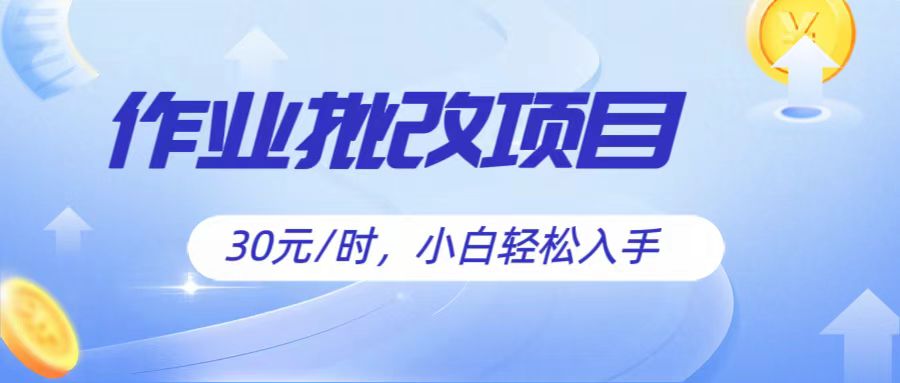 作业批改项目30元/时，简单小白轻松入手，非常适合兼职-创奇社 - AI前沿·副业变现·资源教程！