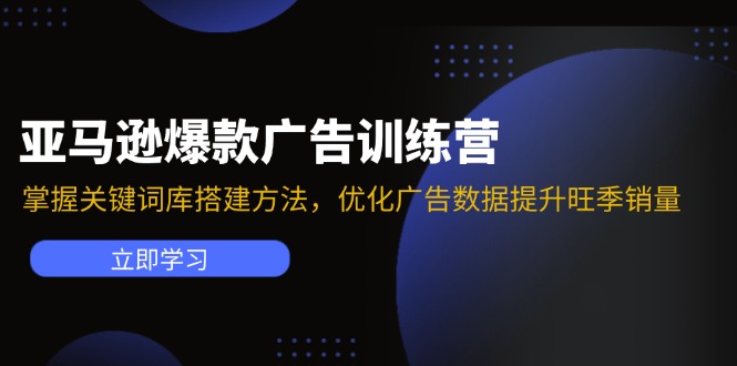（11858期）亚马逊爆款广告训练营：掌握关键词库搭建方法，优化广告数据提升旺季销量-创奇社