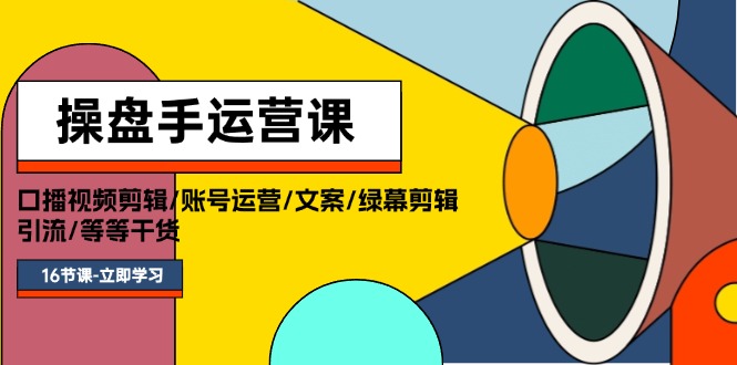 （11803期）操盘手运营课程：口播视频剪辑/账号运营/文案/绿幕剪辑/引流/干货/16节-创奇社