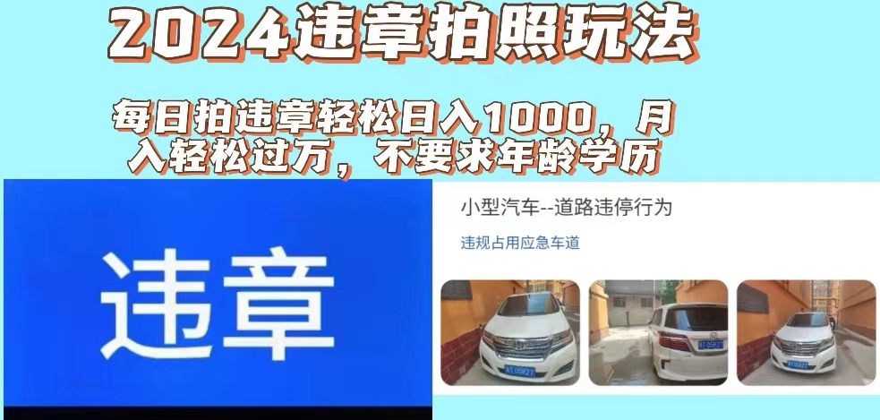 （11743期）2024违章拍照新玩法，推广躺赚+拍照赚钱双模式，日入1000+-创奇社