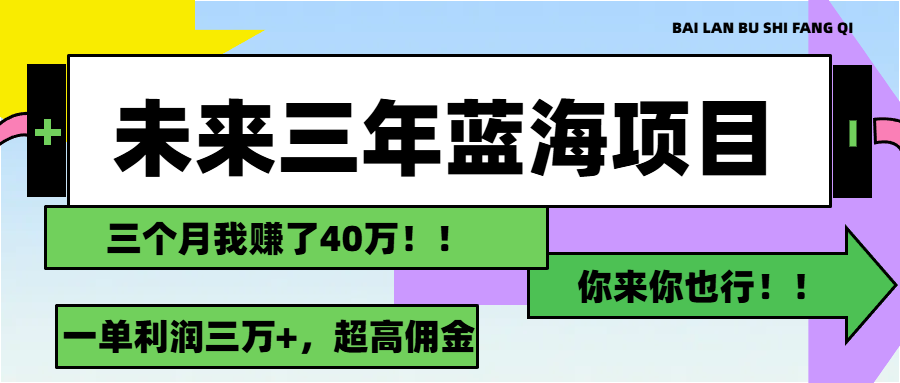 （11716期）未来三年，蓝海赛道，月入3万+-创奇社