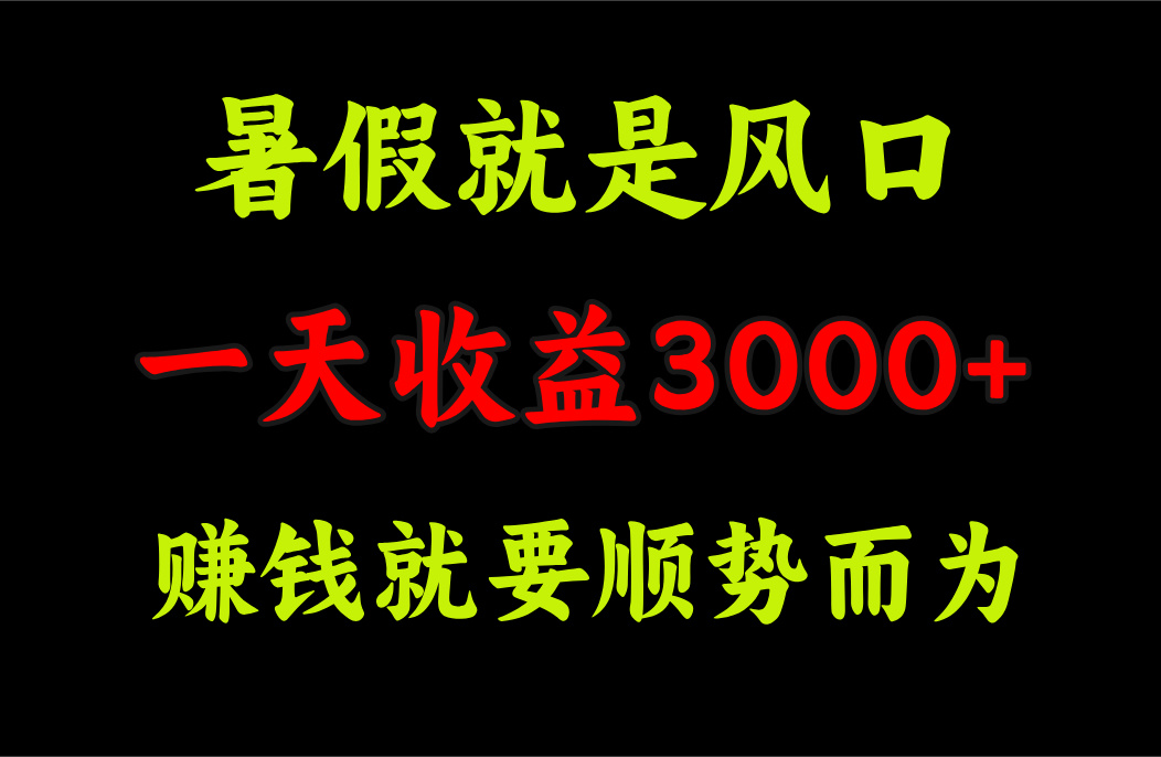 （11670期）一天收益3000+ 赚钱就是顺势而为，暑假就是风口-2
