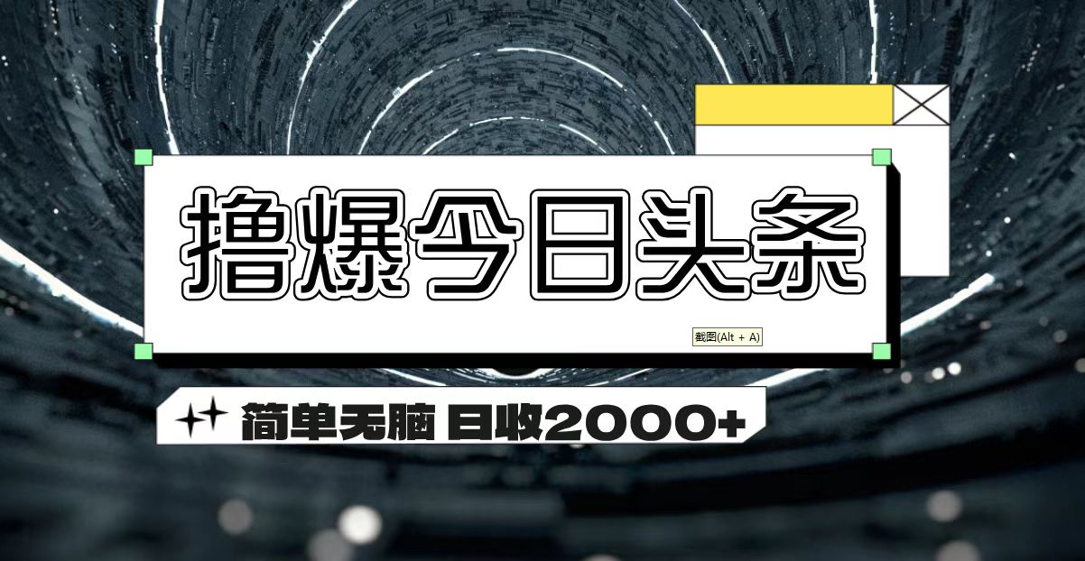 （11665期）撸爆今日头条 简单无脑操作 日收2000+-创奇社