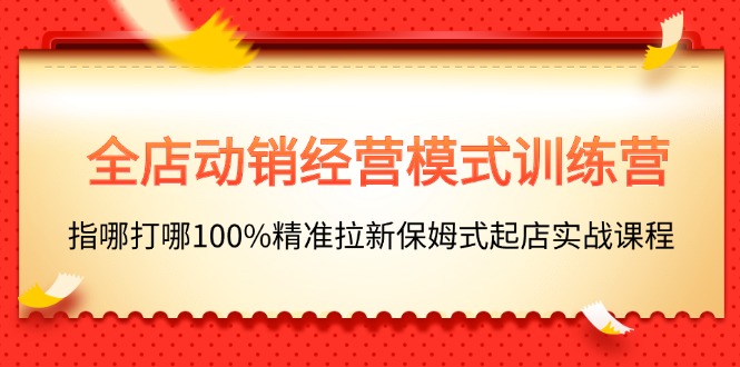 （11460期）全店动销-经营模式训练营，指哪打哪100%精准拉新保姆式起店实战课程-创奇社