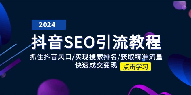 （11352期）抖音 SEO引流教程：抓住抖音风口/实现搜索排名/获取精准流量/快速成交变现-创奇社
