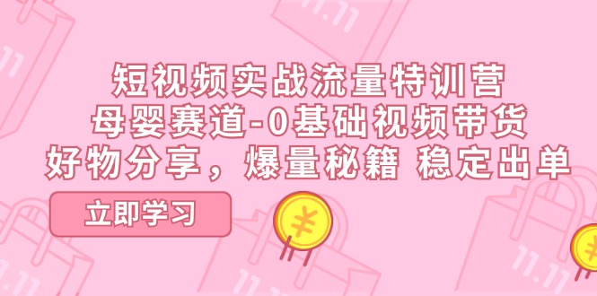 短视频实战流量特训营，母婴赛道-0基础带货，好物分享，爆量秘籍 稳定出单-创奇社 - AI前沿·副业变现·资源教程！