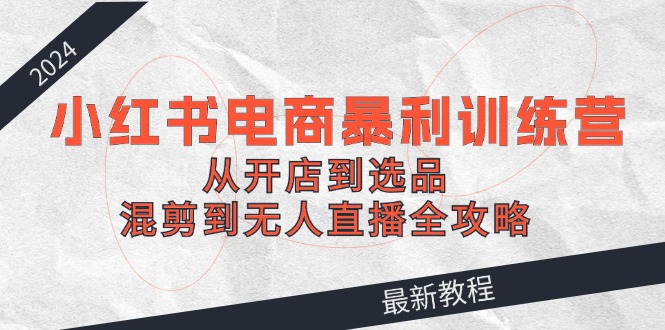 （12361期）2024小红书电商暴利训练营：从开店到选品，混剪到无人直播全攻略-创奇社