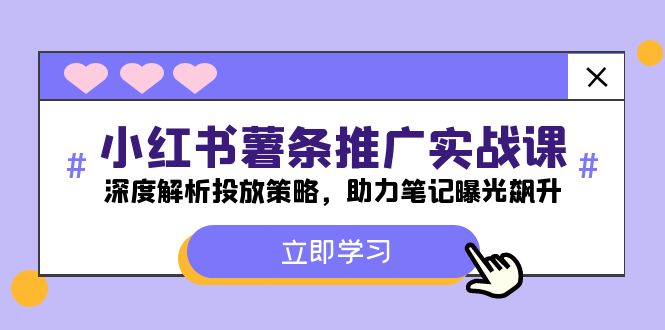 （12289期）小红书-薯 条 推 广 实战课：深度解析投放策略，助力笔记曝光飙升-创奇社
