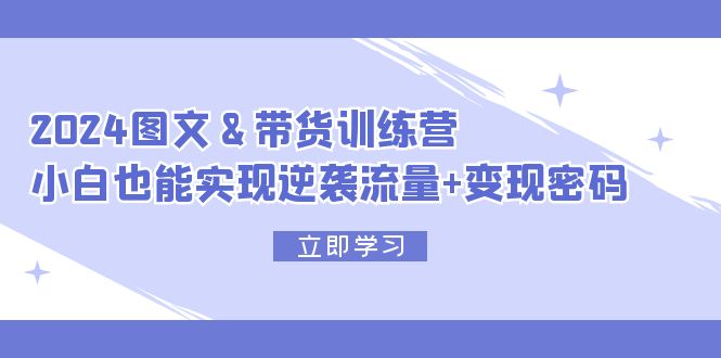 （12137期）2024 图文+带货训练营，小白也能实现逆袭流量+变现密码-创奇社