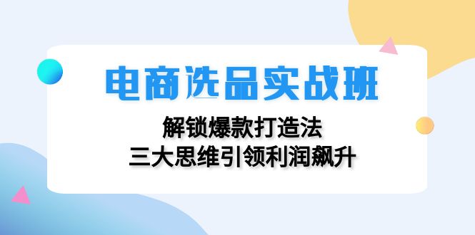 （12398期）电商选品实战班：解锁爆款打造法，三大思维引领利润飙升-创奇社
