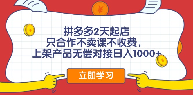 （12356期）拼多多0成本开店，只合作不卖课不收费，0成本尝试，日赚千元+-创奇社