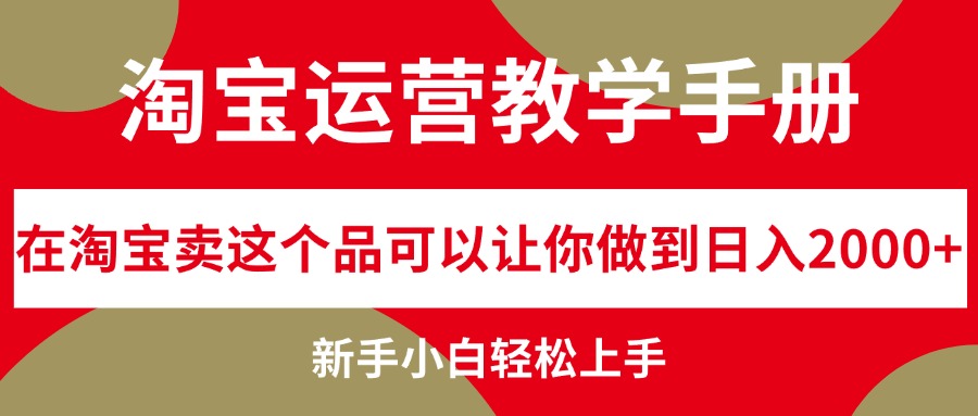 （12351期）淘宝运营教学手册，在淘宝卖这个品可以让你做到日入2000+，新手小白轻…-创奇社