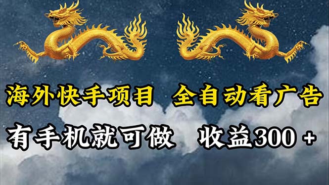 （12175期）海外快手项目，利用工具全自动看广告，每天轻松 300+-创奇社