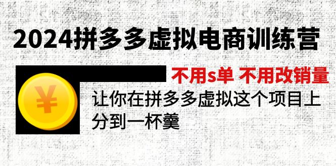 （12024期）2024拼多多虚拟电商训练营 不s单 不改销量  做虚拟项目分一杯羹(更新10节)-创奇社