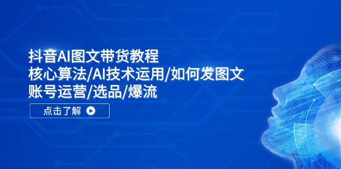 （11958期）抖音AI图文带货教程：核心算法/AI技术运用/如何发图文/账号运营/选品/爆流-创奇社