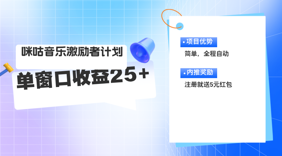 （11942期）咪咕激励者计划，单窗口收益20~25，可矩阵操作-创奇社