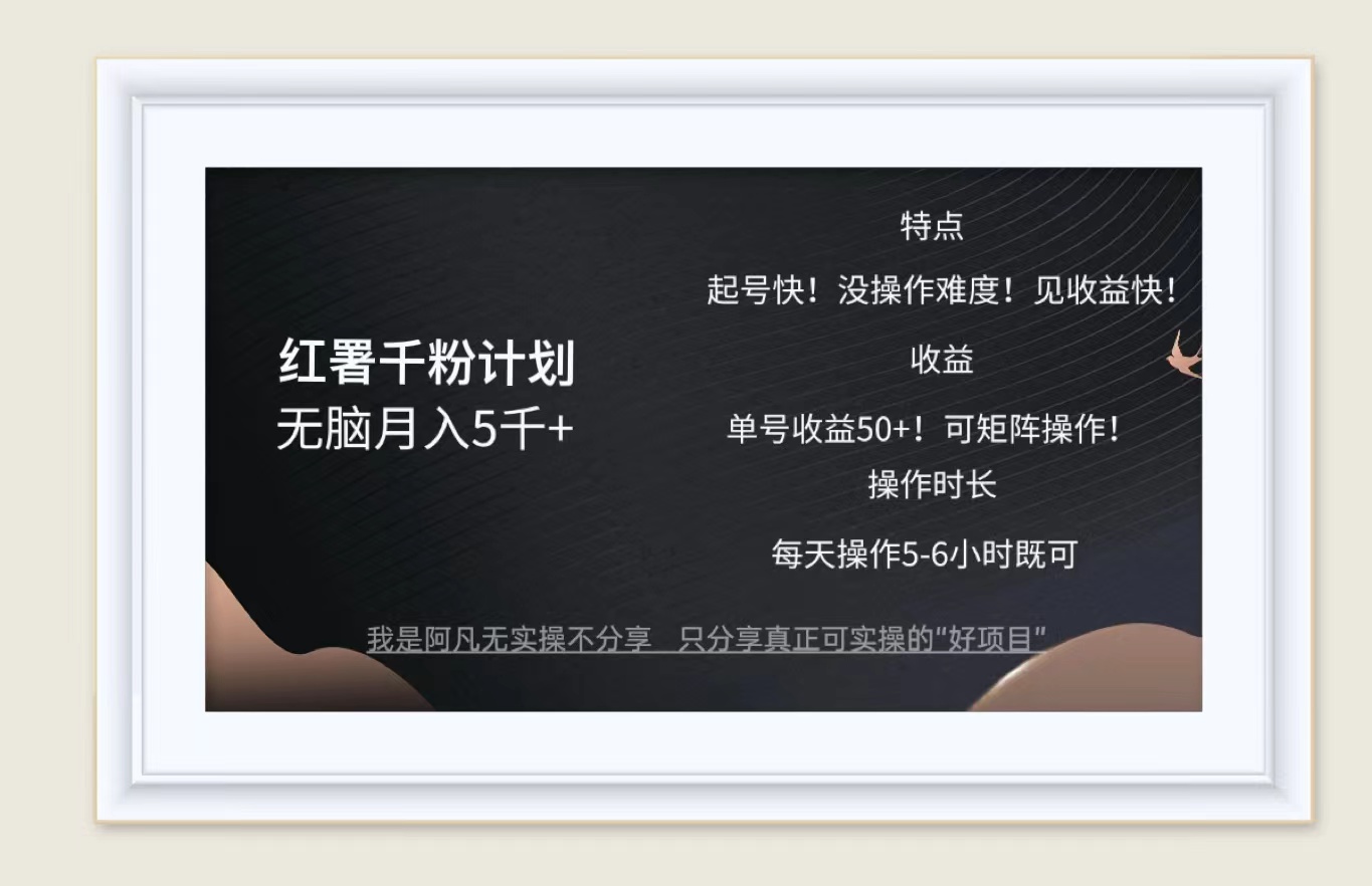 （12560期）红薯千粉计划无脑月入5千+！既做既赚！-创奇社