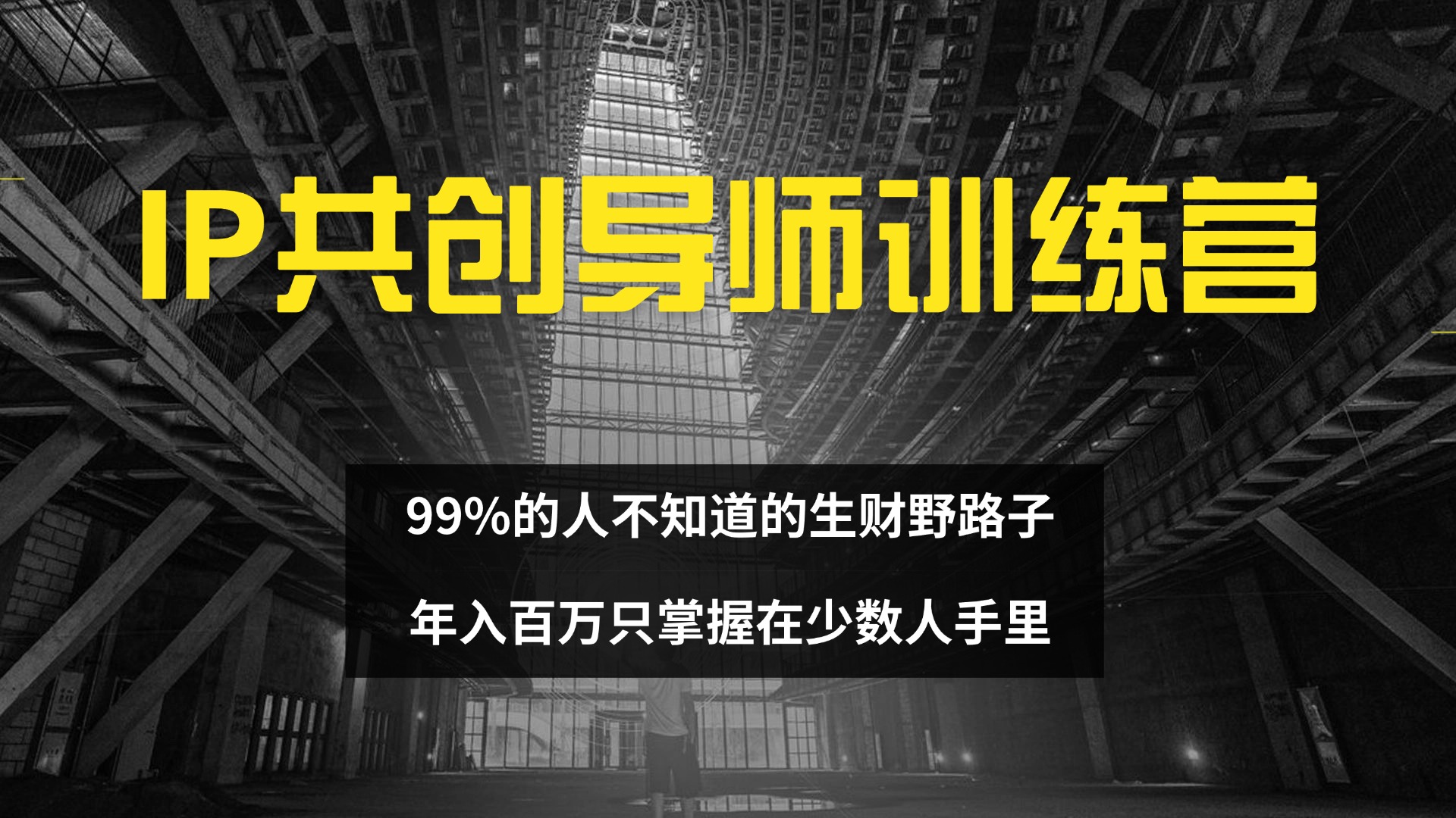 （12504期）IP共创导师训练营 99%的人不知道的生财野路子 只掌握在少数人手里-创奇社