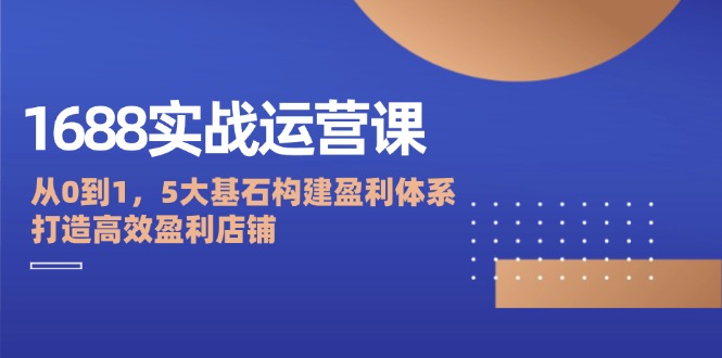 （12482期）1688实战运营课：从0到1，5大基石构建盈利体系，打造高效盈利店铺-创奇社