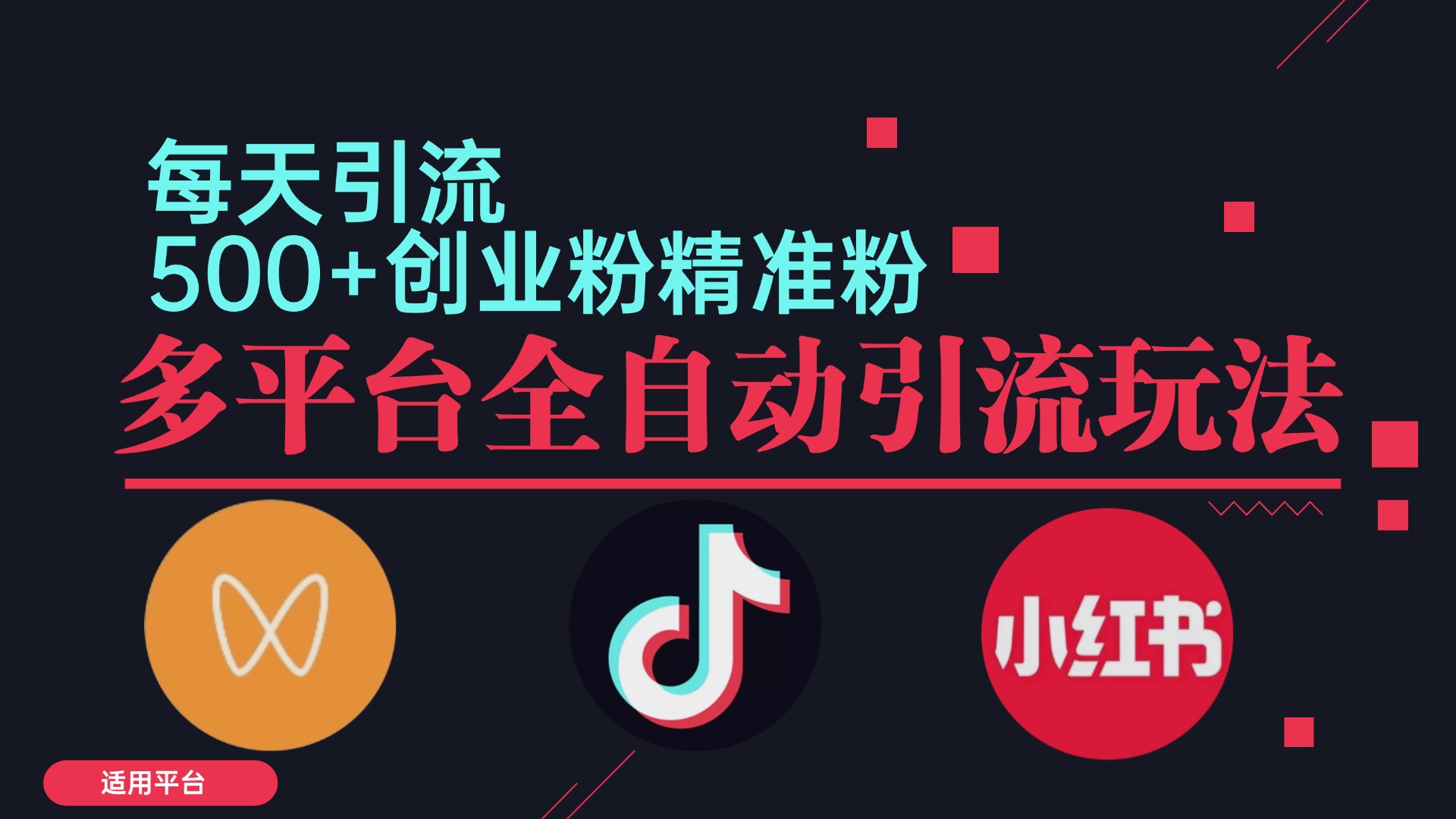 （12765期）小红书抖音视频号截流自热全平台引流打法，全自动引流【日引2000+精准…-创奇社