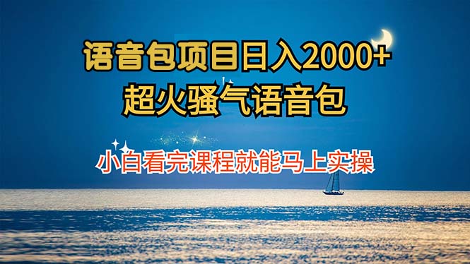 （12734期）语音包项目 日入2000+ 超火骚气语音包小白看完课程就能马上实操-创奇社