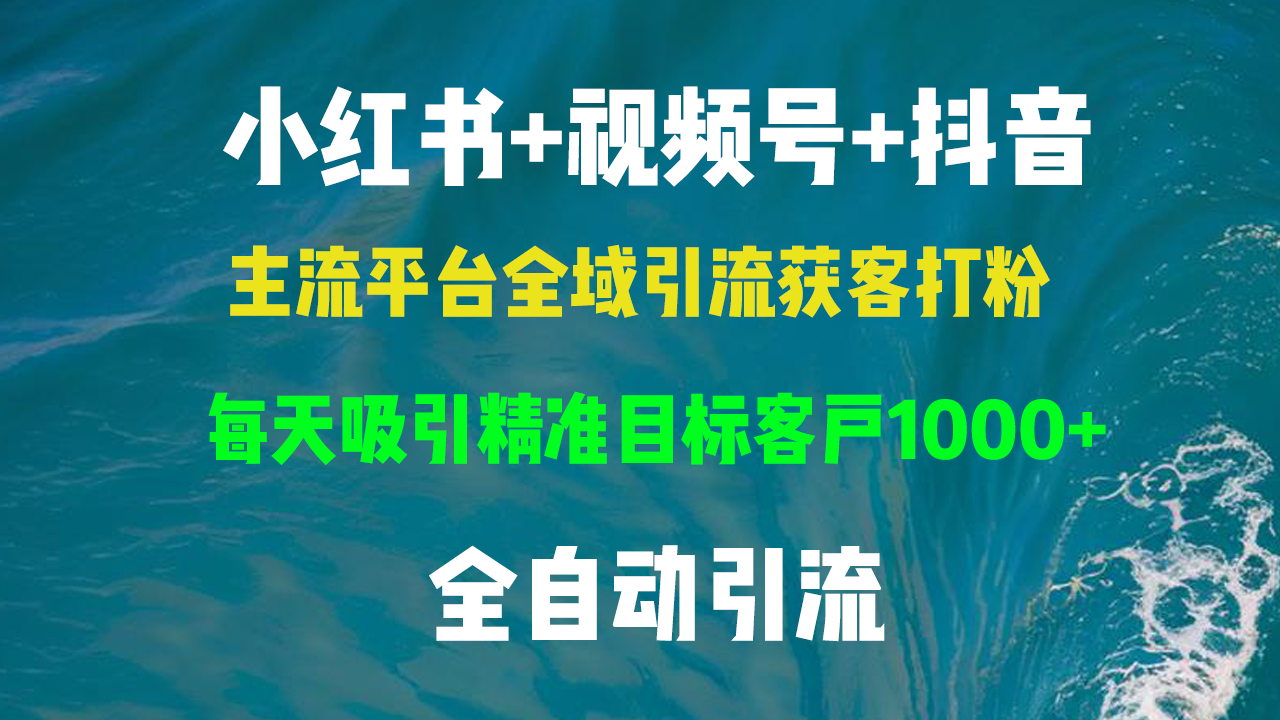 （13104期）小红书，视频号，抖音主流平台全域引流获客打粉，每天吸引精准目标客户…-创奇社