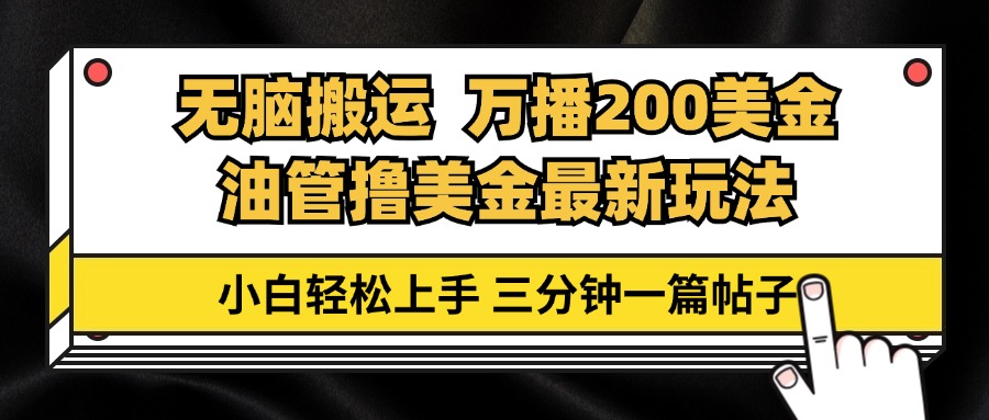 （13050期）油管无脑搬运撸美金玩法教学，万播200刀，三分钟一篇帖子，小白轻松上手-创奇社