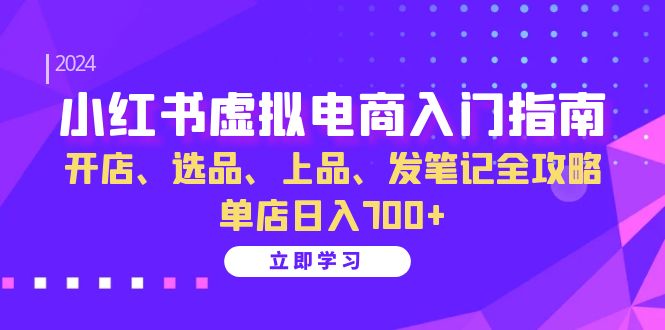 （13036期）小红书虚拟电商入门指南：开店、选品、上品、发笔记全攻略   单店日入700+-创奇社