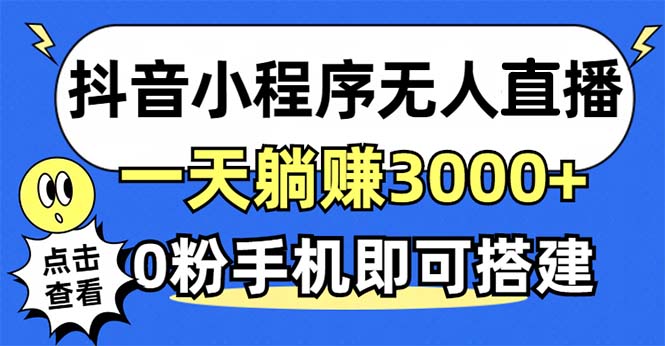 （12988期）抖音小程序无人直播，一天躺赚3000+，0粉手机可搭建，不违规不限流，小…-1