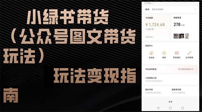 （12903期）小绿书带货（公众号图文带货玩法）玩法变现指南-创奇社