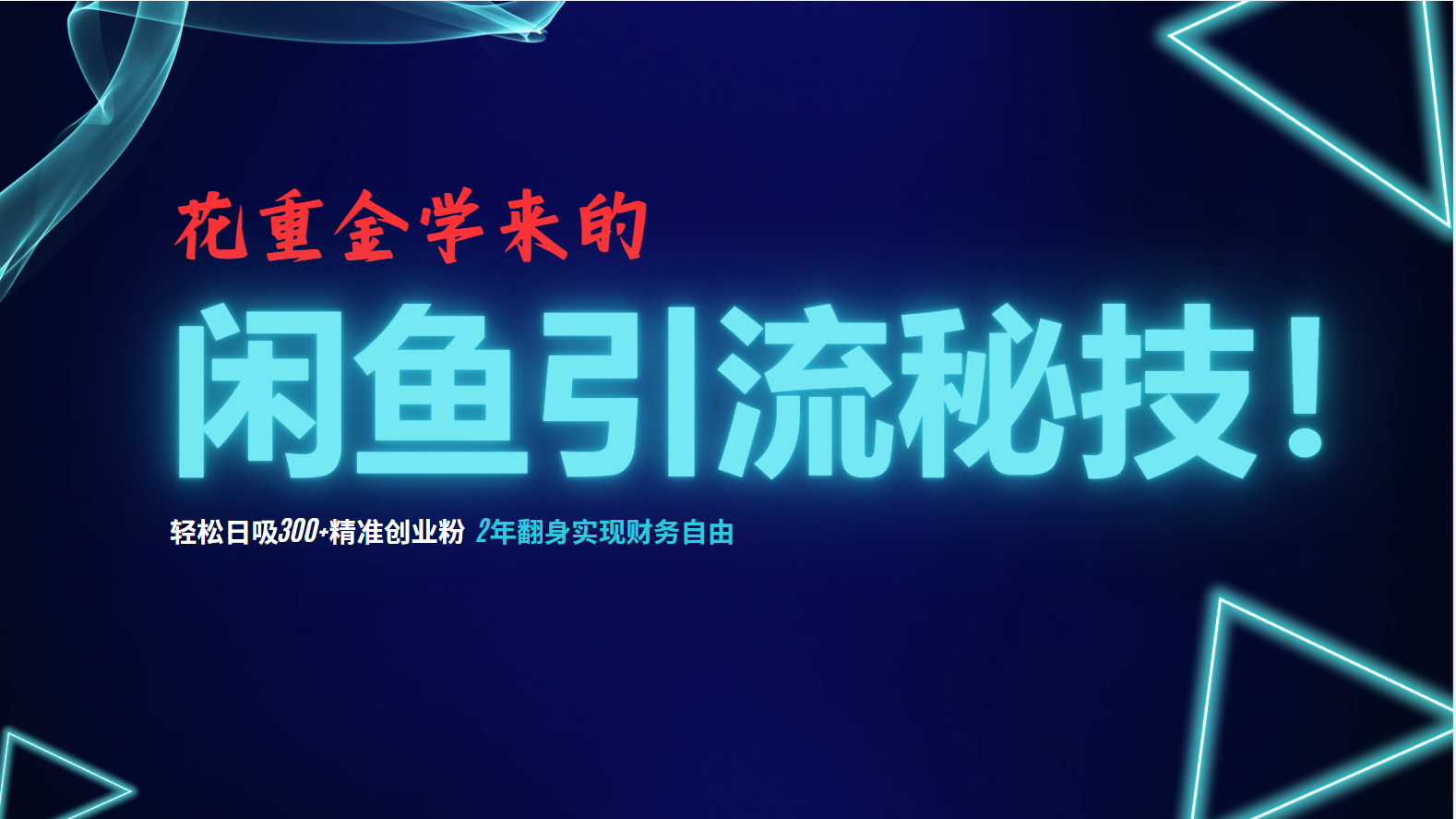 （12887期）花重金学来的闲鱼引流秘技！轻松日吸300+精准创业粉，每天躺赚5000+，2…-创奇社