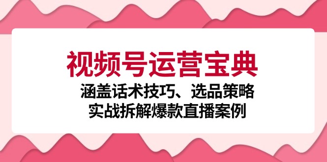 （12808期）视频号运营宝典：涵盖话术技巧、选品策略、实战拆解爆款直播案例-创奇社 - AI前沿·副业变现·资源教程！