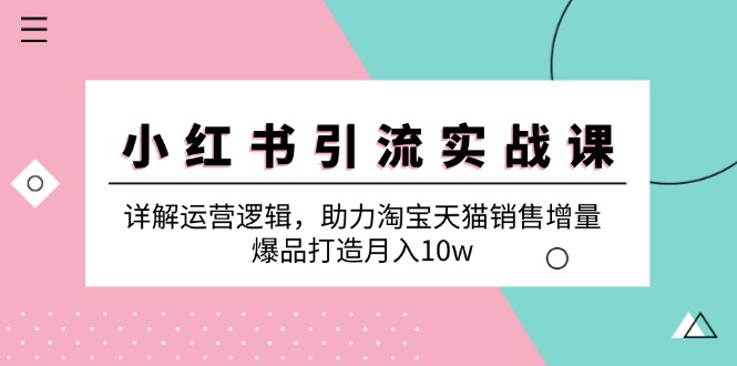 （12809期）小红书引流实战课：详解运营逻辑，助力淘宝天猫销售增量，爆品打造月入10w-创奇社