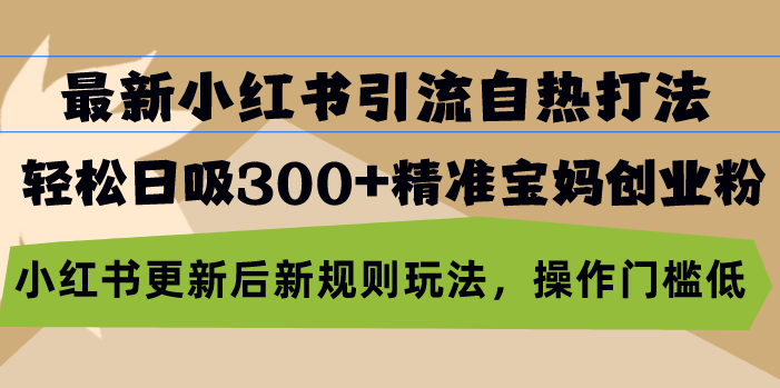 （13145期）最新小红书引流自热打法，轻松日吸300+精准宝妈创业粉，小红书更新后新…-创奇社