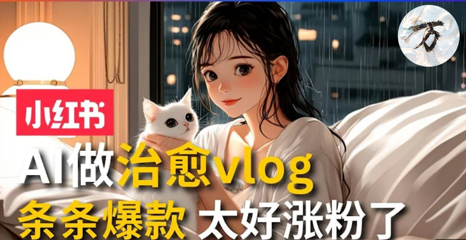 （13172期）AI治愈系vlog动画视频，小红书1个月轻松涨粉破万，商单报价1500+日入2000+-创奇社 - AI前沿·副业变现·资源教程！