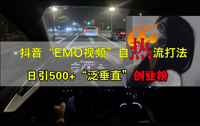 抖音EMO视频自热打法，日引500+“泛垂直”创业粉-创奇社 - AI前沿·副业变现·资源教程！