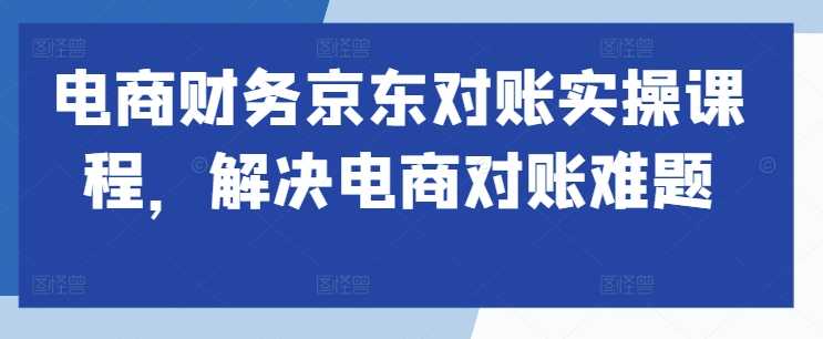 电商财务京东对账实操课程，解决电商对账难题-创奇社 - AI前沿·副业变现·资源教程！