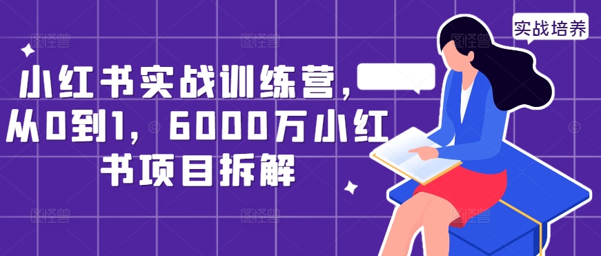 小红书实战训练营，从0到1，6000万小红书项目拆解-创奇社 - AI前沿·副业变现·资源教程！