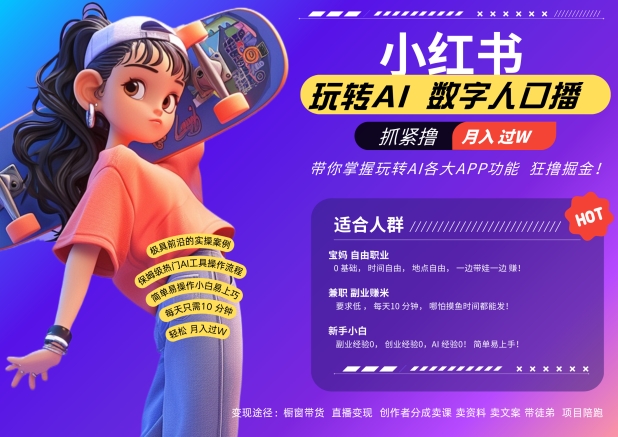 小红书数字人暴力起号，AI改写文案，再也不用费劲录口播，流量火爆月入破W轻松拿捏-创奇社 - AI前沿·副业变现·资源教程！
