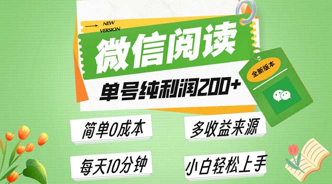 （13425期）最新微信阅读6.0，每日5分钟，单号利润200+，可批量放大操作，简单0成本-创奇社