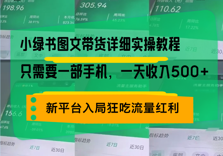 （13509期）小绿书图文带货详细实操教程，只需要一部手机，一天收入500+，轻松变现-创奇社 - AI前沿·副业变现·资源教程！