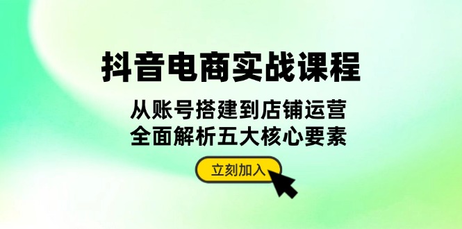 （13350期）抖音 电商实战课程：从账号搭建到店铺运营，全面解析五大核心要素-创奇社