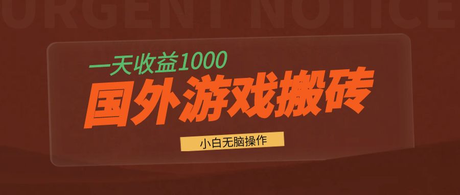 （13321期）国外游戏全自动搬砖，一天收益1000+ 小白无脑操作-创奇社