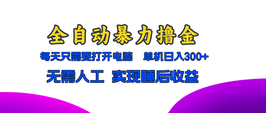 （13186期）全自动暴力撸金，只需要打开电脑，单机日入300+无需人工，实现睡后收益-创奇社