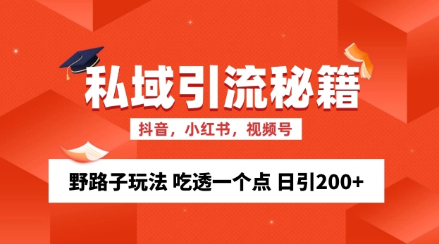 私域流量的精准化获客方法 野路子玩法 吃透一个点 日引200+-创奇社 - AI前沿·副业变现·资源教程！