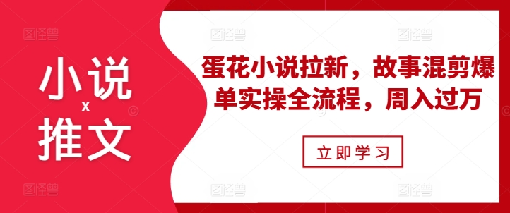 小说推文之蛋花小说拉新，故事混剪爆单实操全流程，周入过万-创奇社 - AI前沿·副业变现·资源教程！