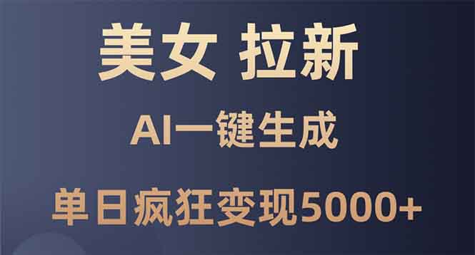 （13866期）美女暴力拉新，通过AI一键生成，单日疯狂变现5000+，纯小白一学就会！-创奇社